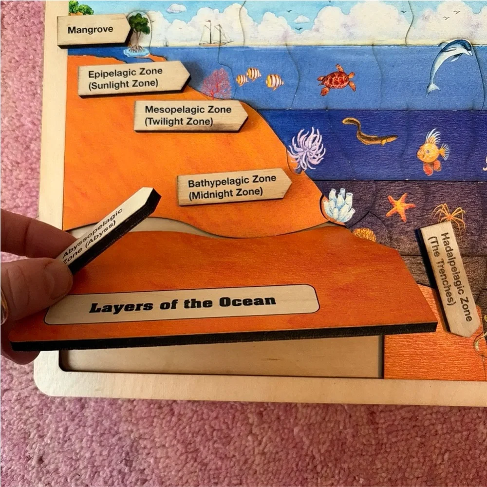 Montessori Layers of the Ocean Puzzle Wooden Puzzle | Homeschool